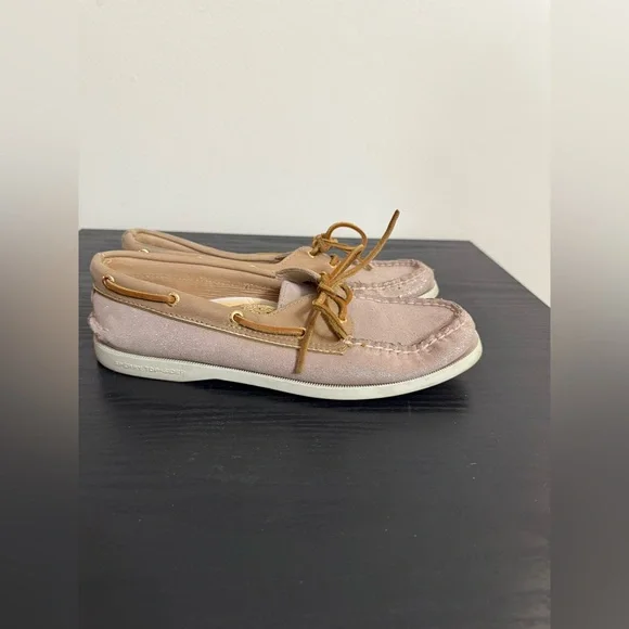 Milly for Sperry Top Sider Sparkle Gold and Tan Loafers 8 Ladies - Picture 3 of 6